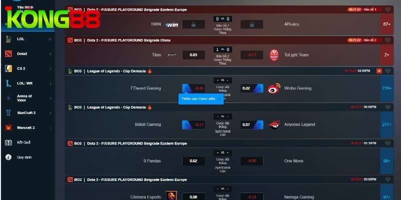 Sảnh cược E-Sports đang rất hot trend